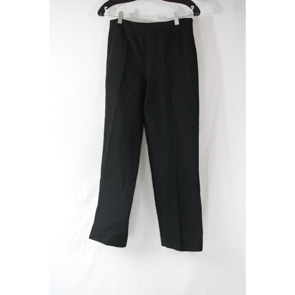 Ann Taylor LOFT Laura Black Linen Rayon Blend Trousers Dress Pants Lined Size 8P